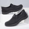 Cloth Shoes Summer Mesh Men's Shoes Medium and Old Breathable One Pedal Black Light Non-slip Lazy Shoes Breathable Mesh