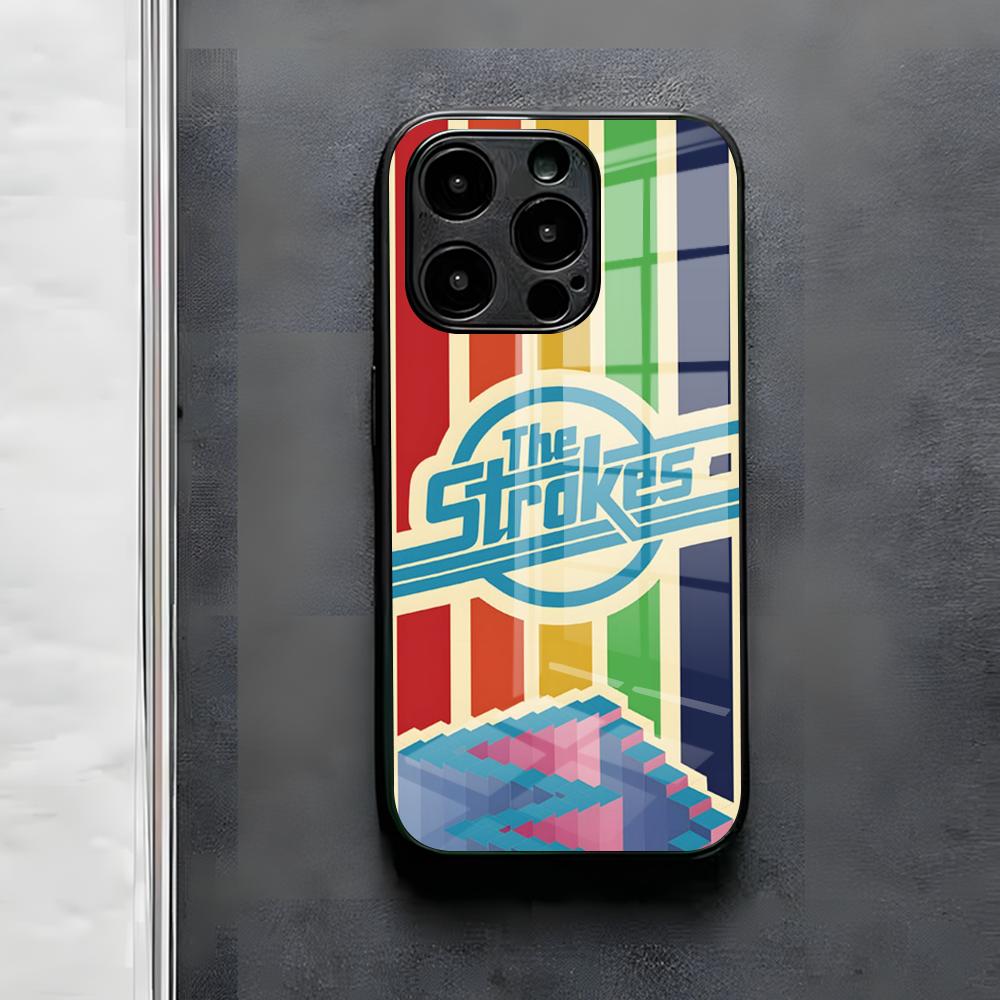 

Band The S-strokes Phone Case For IPhone 17 Air 16 E Pro Max 15 14 13 Mini 12 Pro 11 Max Plus Black Glass Cover iPhone 12