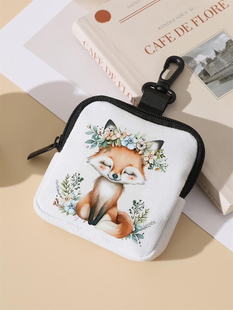 Fox Patterned Large Capacity Coin Wallets, Digital Printed Wallets, and Storage Bags Are Ideal Choices for Gift Giving