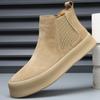 Fashion 2024 New Autumn Men Boots Luxury Slip On Outdoor Comfort Shoes Man Outdoors Chelsea Boot Leather Fashion Driving Shoes For Man