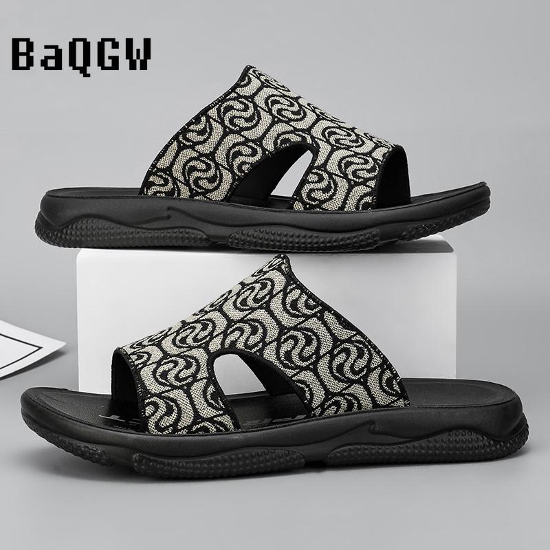 Sandals Men Flats Casual Slippers Summer Shoes 2024 New Fashion Flip Flops Beach Bohemian Outwear Shoes for Men Home Slides
