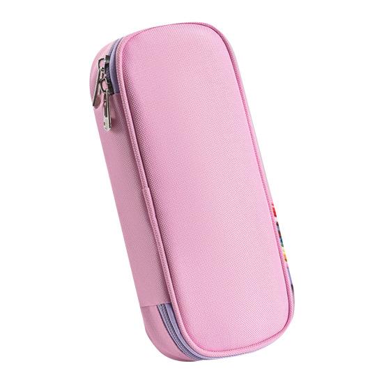 Canvas Pencil Case Three Layer Design Large Capacity Zipper Closure Pen Case Multifunctional