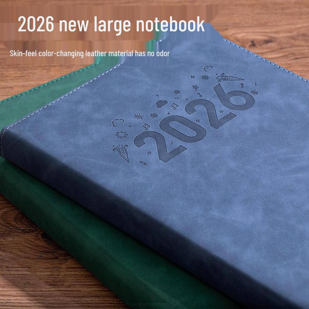 Large A4 Leather Office Notebook - Extra Thick Diary for Business Meetings