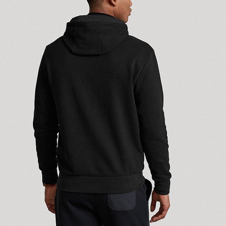 Polo Ralph Lauren Solid Color Half-Zip Hoodie Men hoodies Black MNRXKNI16820009-001