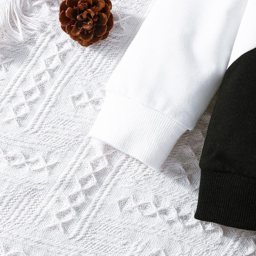 Frühling und Herbst Neues Sweatshirt Patchwork Zweiteiliges Set Mode Lässiges Outfit Kinderbekleidung