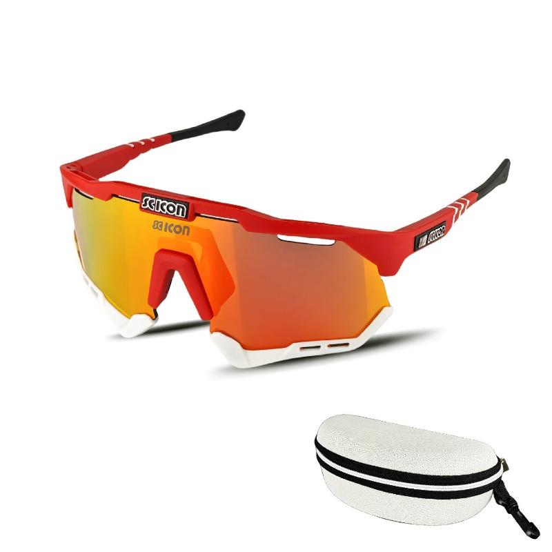 Men's and Women's Sports Glasses, Outdoor Riding Goggles, Motorcycle Lenses, Running Marathon Riding Glasses, Discoloration