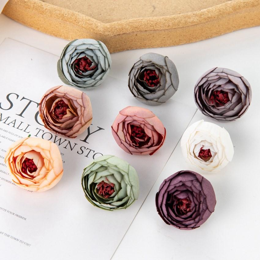 

5/10Pcs Artificial Flowers Silk Tea Rose Bud Scrapbook Home vase Room Decor Festival Outdoor Garden Wedding Bouquet Diy gift Box 5pcs глибокий рожевий колір