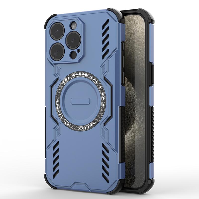 Hard Magnetic Phone Case For iPhone 15 16 Pro Max 16E Samsung Galaxy S25 Ultra A06 A16 A26 Dual-Layer Heavy Duty TPU+PC Shockproof Cover For Redmi