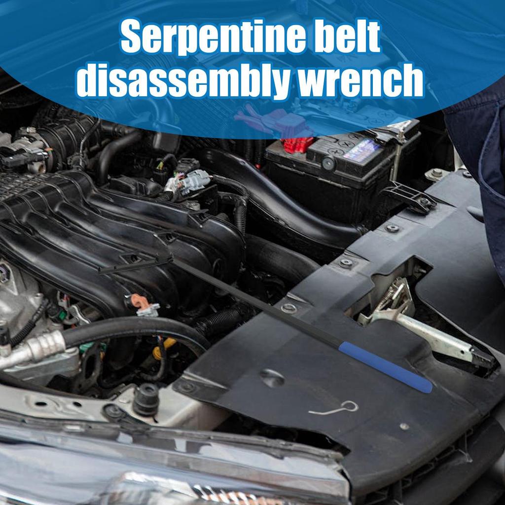Car Repair Tool Serpentine Belt Tensioner Removal Tool Mini Pulley Wrench Pulley Disassembly Wrench Serpentine Belt Tool for Car