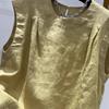 Chic Cotton-Linen Sleeveless Vest: Women's Loose Summer Pleated Top