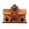 Wooden Bird Feeding Birdhouse 5 Hole Bird Cage Room Outdoor Garden Bird Nesting Box Small Pet Supplies Decoration Garden Decor