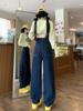 Women's Fleece-Lined Wide-Leg Jeans: Cozy Autumn/Winter Style, Scimitar Design, Plus Size, Ideal for Pear Shapes, Floor-Length.