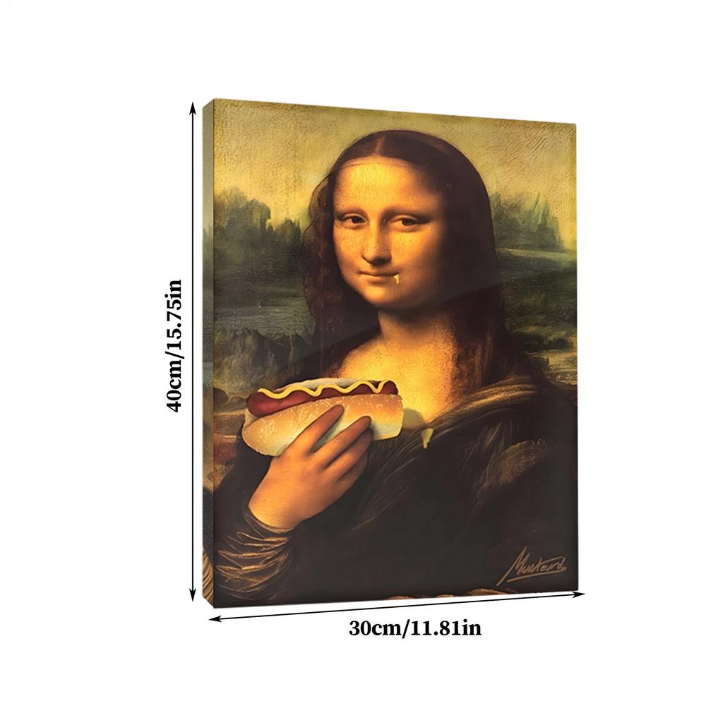 Piece Mimics Mona Lisa Bathroom Wall Funny Mona Lisa Pinching Nose Poster Bathroom Wall Art Decoration Vintage Humor Toilet