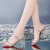 Σανδάλια μόδας Γυναικεία casual γυναικεία παπούτσια Μασίφ παράξενα ψηλοτάκουνα πέδιλα με κρυστάλλινα πριτσίνια καλοκαιρινά σανδάλια