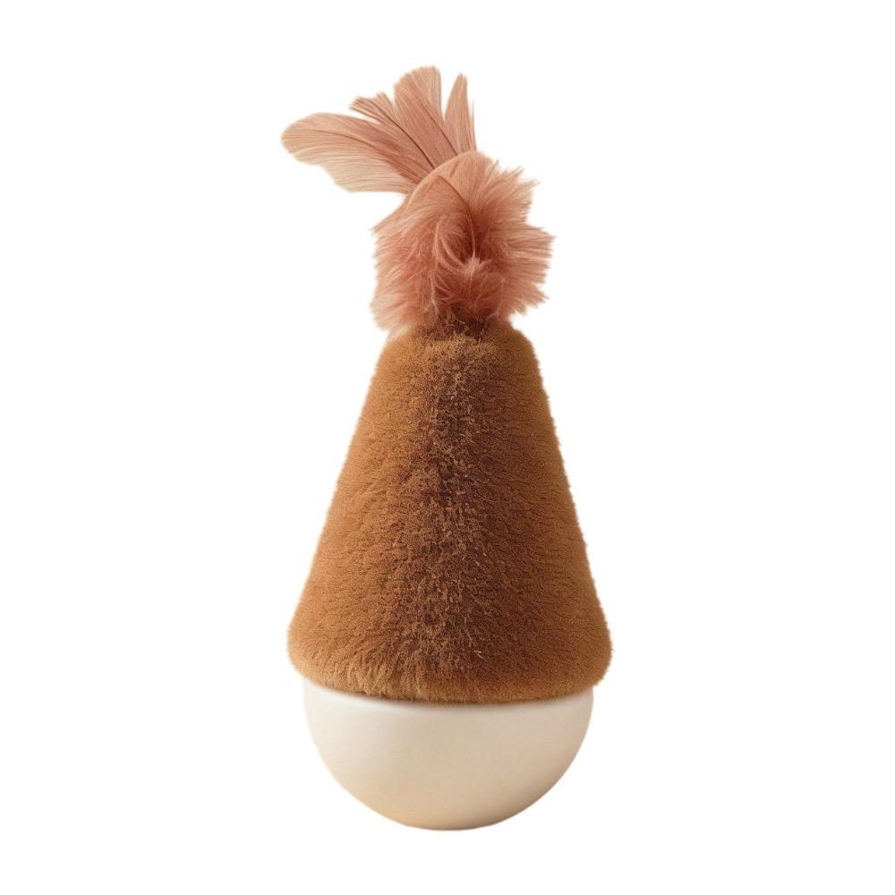 

Feather Tumbler Wobbler Toys Wobbler Design Bite-resistant Interactive Cat Toy Attractive Relaxed Tumbler Toy коричневый
