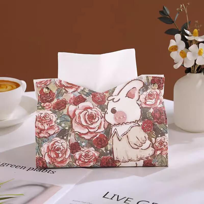 Beiyipin Cute Bonnie Rabbit Waterproof Faux Leather Tissue Box