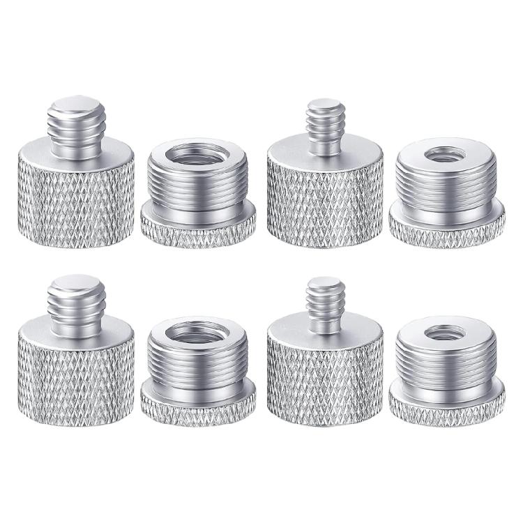 

8PCS 1/4inch Male/Female to 5/8inch Female/Male Threaded Screw Adapter for Microphone Connector Recording Accessories