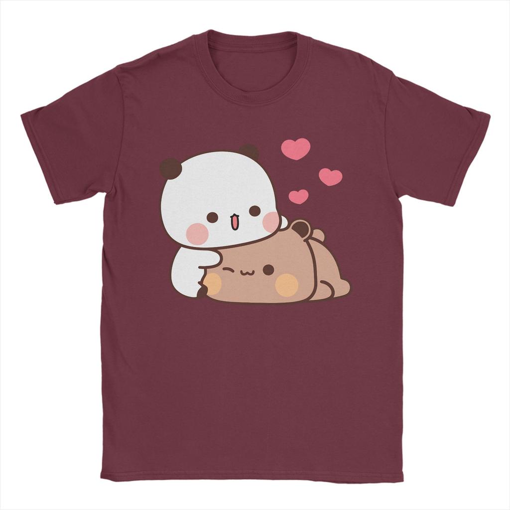 Panda Bear Bubu and Dudu TShirt for Men  Humor Cotton Tee Shirt Round Neck Short Sleeve T Shirts 4XL 5XL Tops