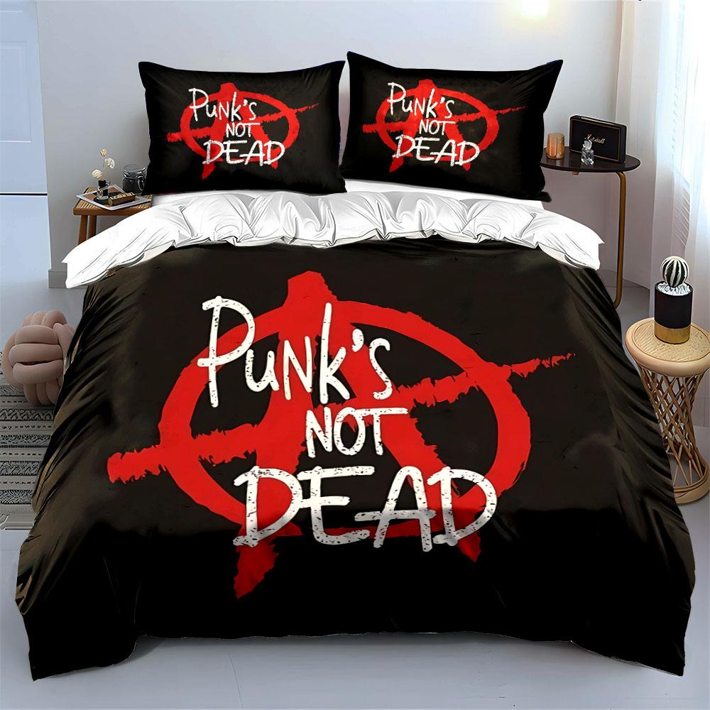 Punk's Not Dead Design Set Bedding Duvet Cover Set Duvet Cover Pillowcases (1*Duvet Cover 2*Pillowcases, without duvet insert)