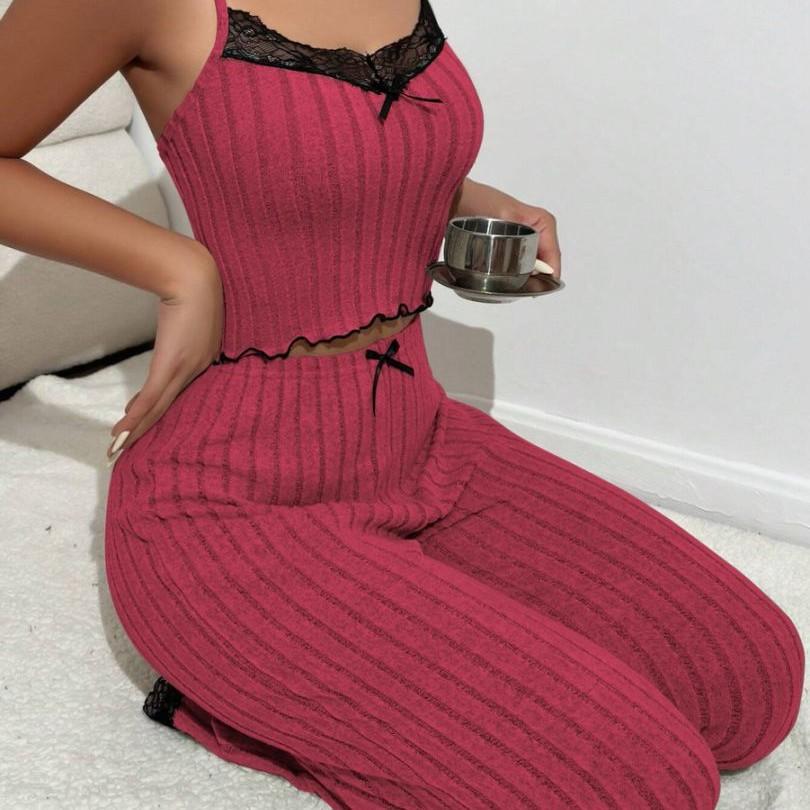 Europe and the United States Hot-selling Loungewear Trousers Suspender Vest Pajamas Women Can Wear Two-piece Set Loungewear