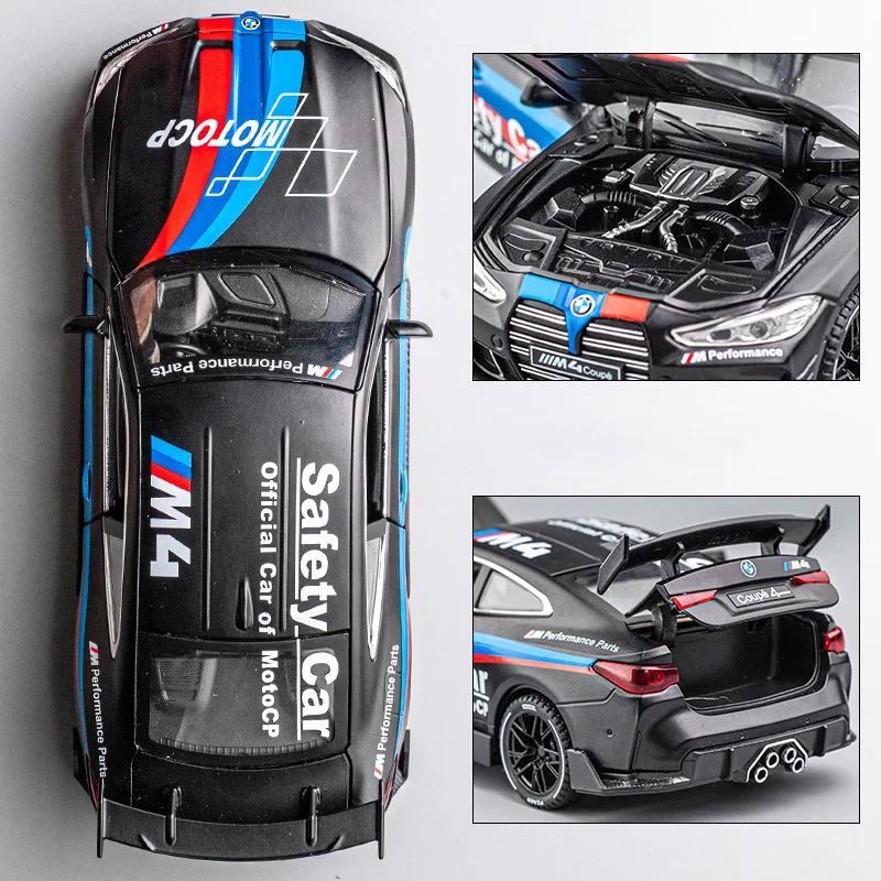1/32 BMW M4 Supercar Alloy Car Model with Pull Back Sound Light Children Gift Collection Diecast Toy Model A469