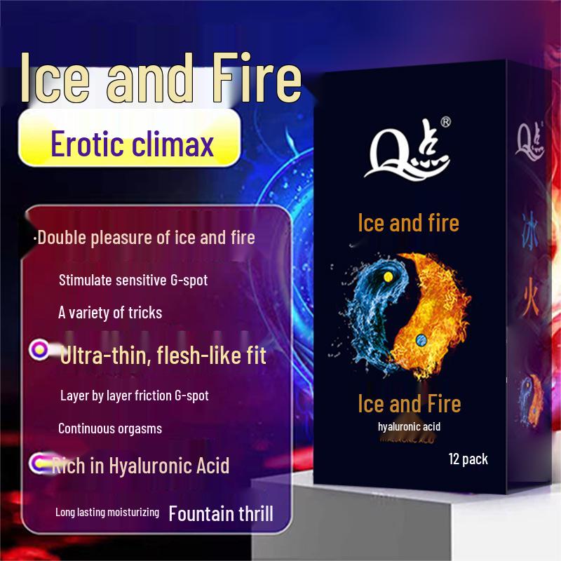 Q-Point Ultra-Thin Ribbed Large Particle Long-Lasting Safety Condoms, Adult Intimate Products.