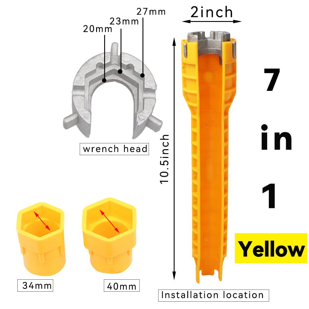 8 in 1 sink faucet wrench repair tool non-slip kitchen bathroom faucet assembly key plumbing installation wrench