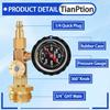 Upgraded RV Winterize Blowout Adapter With Oil Pressure Gauge Brass Sprinkler Water Blow Out Winterization Plug Winterizing Kit For Camper Boat