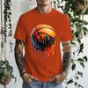 Melting Basketball Art Unisexs Front Print T Shirt Cool Sports Graphic Tee Casual Short Sleeve Top Great Gift For Basketball Fans
