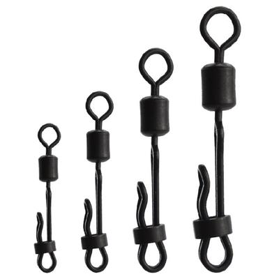 20Pcs Metal Steel Fish Swivels Line Connector Carp Rolling Swivels With Lock Snap Carp Tippet Line Connector
