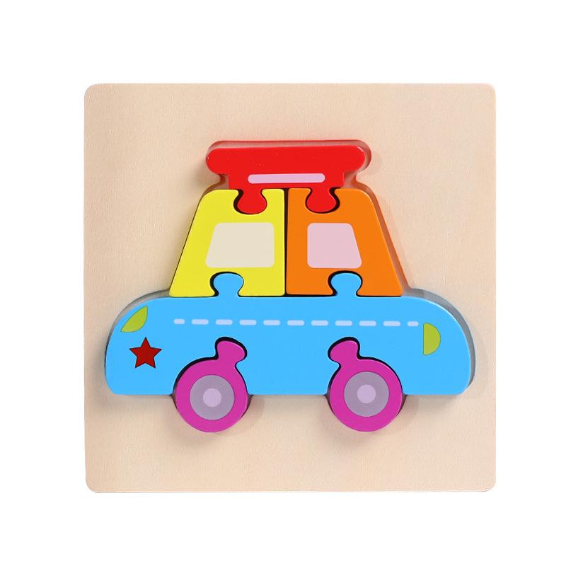 Wooden 3D Three-Dimensional Puzzle Children'S Educational Toys Infant Montessori Early Education Intellectual Development Puzzle Board