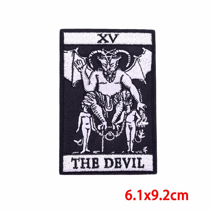 Punk Tarotkarte Stickaufnäher - DIY Jeansjacke Totenkopf Design