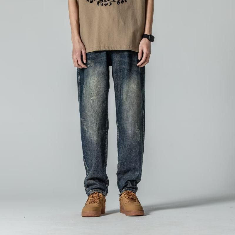 Джинсы клеш JYL мужские черные рваные bootcut летние американские высокие узкие уличные джинсовые M бездна