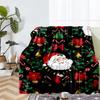 Christmas Santa Claus Theme Printed Blanket - Perfect for Couch, Bed, Travel & Outdoor Use | Machine Washable, Cozy & Durable.