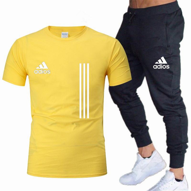 Abbigliamento sportivo estivo da uomo t-shirt a due pezzi marca atletica leggera  uomo tuta sportiva acquista in modo economico — spedizione gratuita,  recensioni reali con foto — Joom