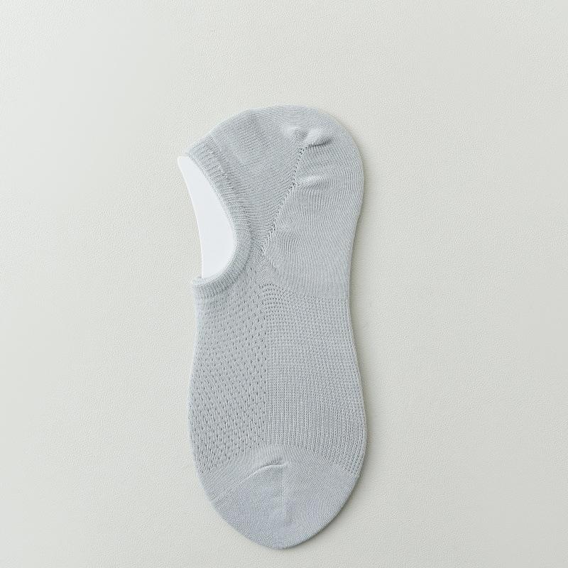 

Носки мужские невидимые носки-лодочки не спадают, силиконовые нескользящие однотонные хлопковые носки, сетчатые дышащие легкие носки для рта One Size серый