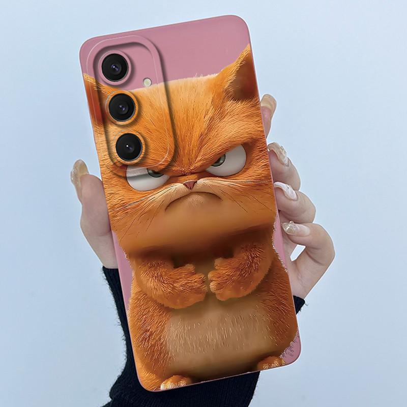 Funny Cool Cat Dog Silicone Phone Case For Samsung Galaxy A16 A26 A36 A56 5G Bumper Matte Protective Soft Back Cover Shell Capas