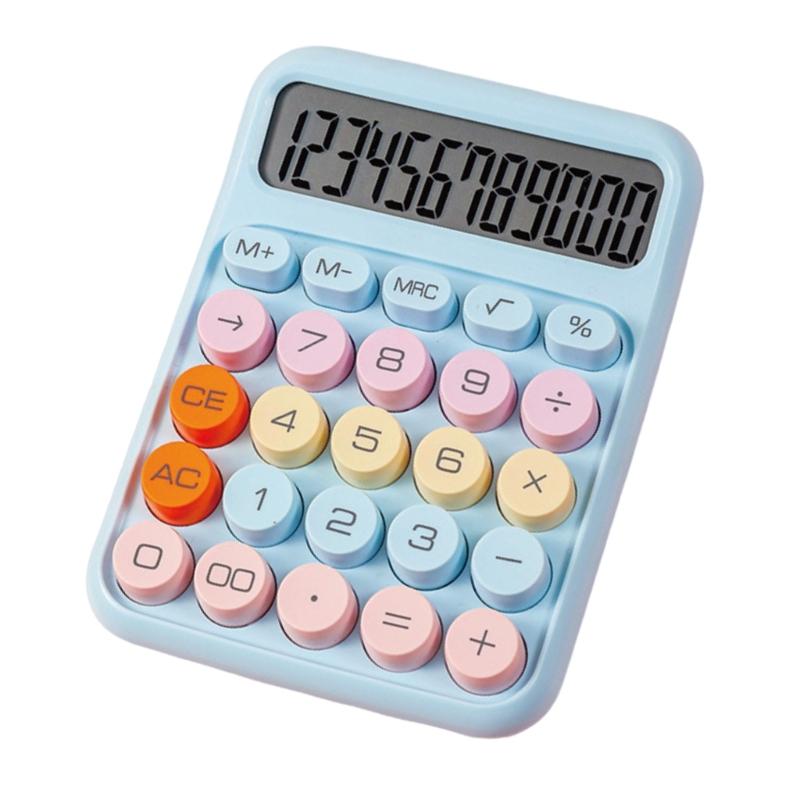 Transparent Button Calculator with Large Display LCD Display Big Button Calculator for Daily Basic Office Students