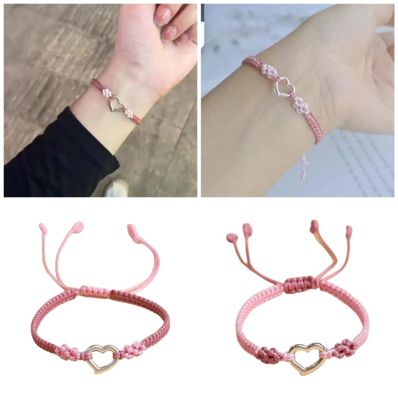 Practical Fashion Love Hear Woven Bracelet for Women Hollow Heart Designs Elegant Styles Best Friend Gifts Jewelry