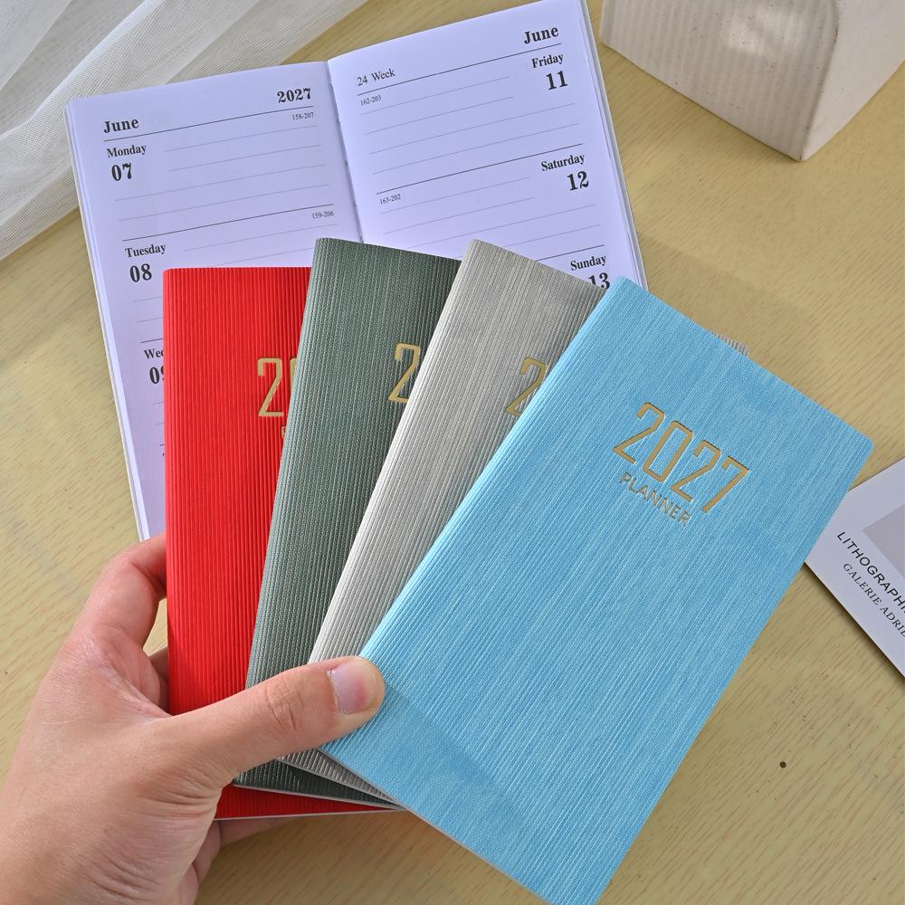 In-Stock 2027 A6 Slim Weekly Planner - English, PU Cover, Portable