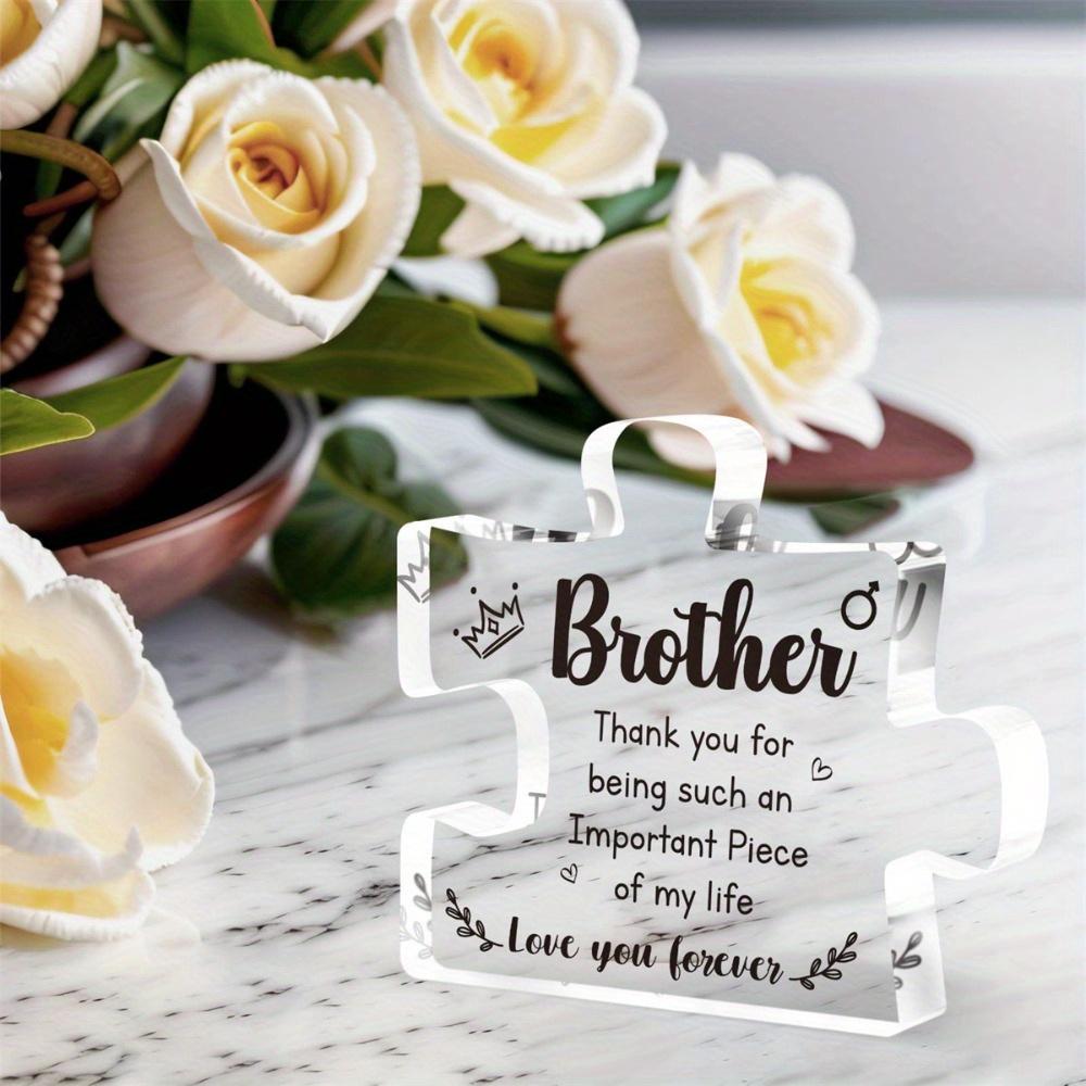 Engraved Brother Acrylic Puzzle. A Delicate Gift from Sister for Christmas, Thanksgiving or Birthday.