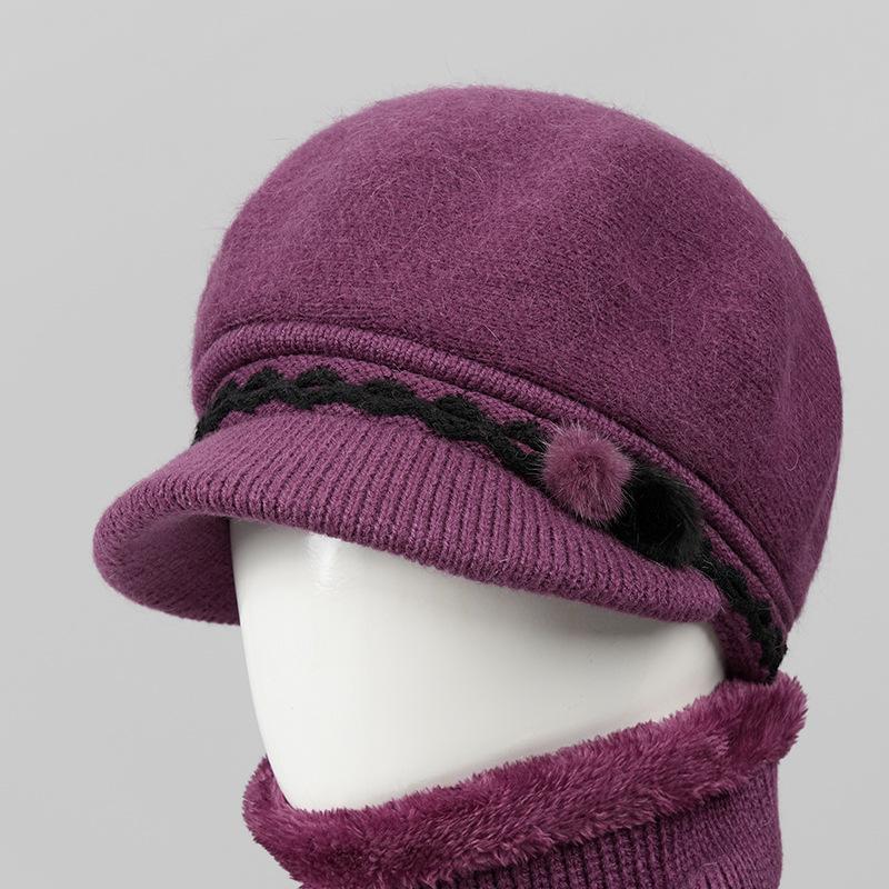Mom Hat Female Winter Warm Old Man Granny Day Old Woman Knitted Wool Hat