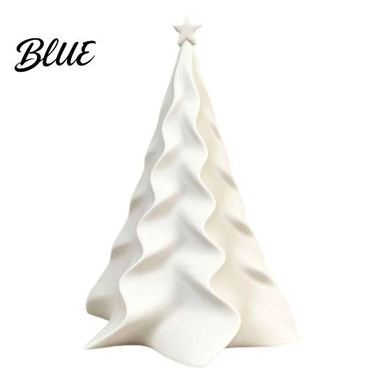 Unique Holiday Window Accents 3D Printed Pleated Christmas Tree Ornament, Small Wavy Desktop Gift for Friends Decoration with Star Topper Home Office