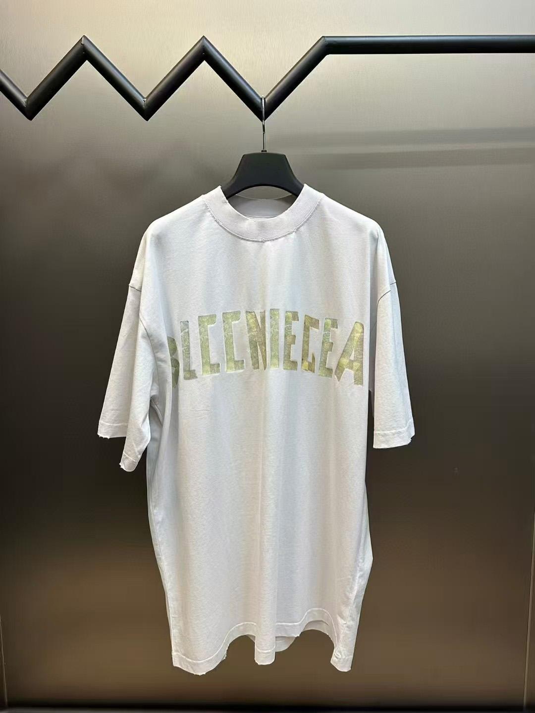 

BLCCNIEGEA HighQuality Paris B TShirt Trendy Fashion Loose Fit Short Sleeve Crew Neck Tape Letter Design Pure Cotton L