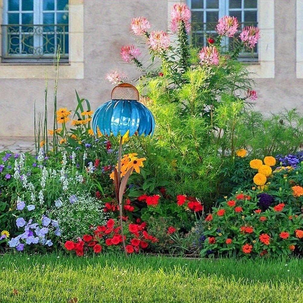 1Pc Floor Standing Metal Flower Bird Feeder for Outdoor Patio Garden Grass Decoration Feeding Birds Gift for Friends