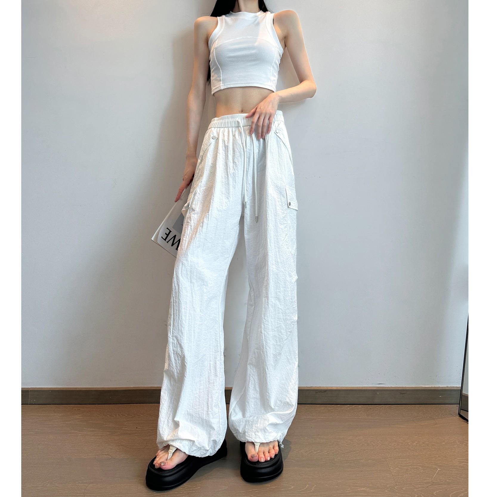 

Рабочие брюки на шнурке для женщин, летние, тонкие, свободные, быстросохнущие брюки Design Sense, повседневные брюки из двух предметов XL