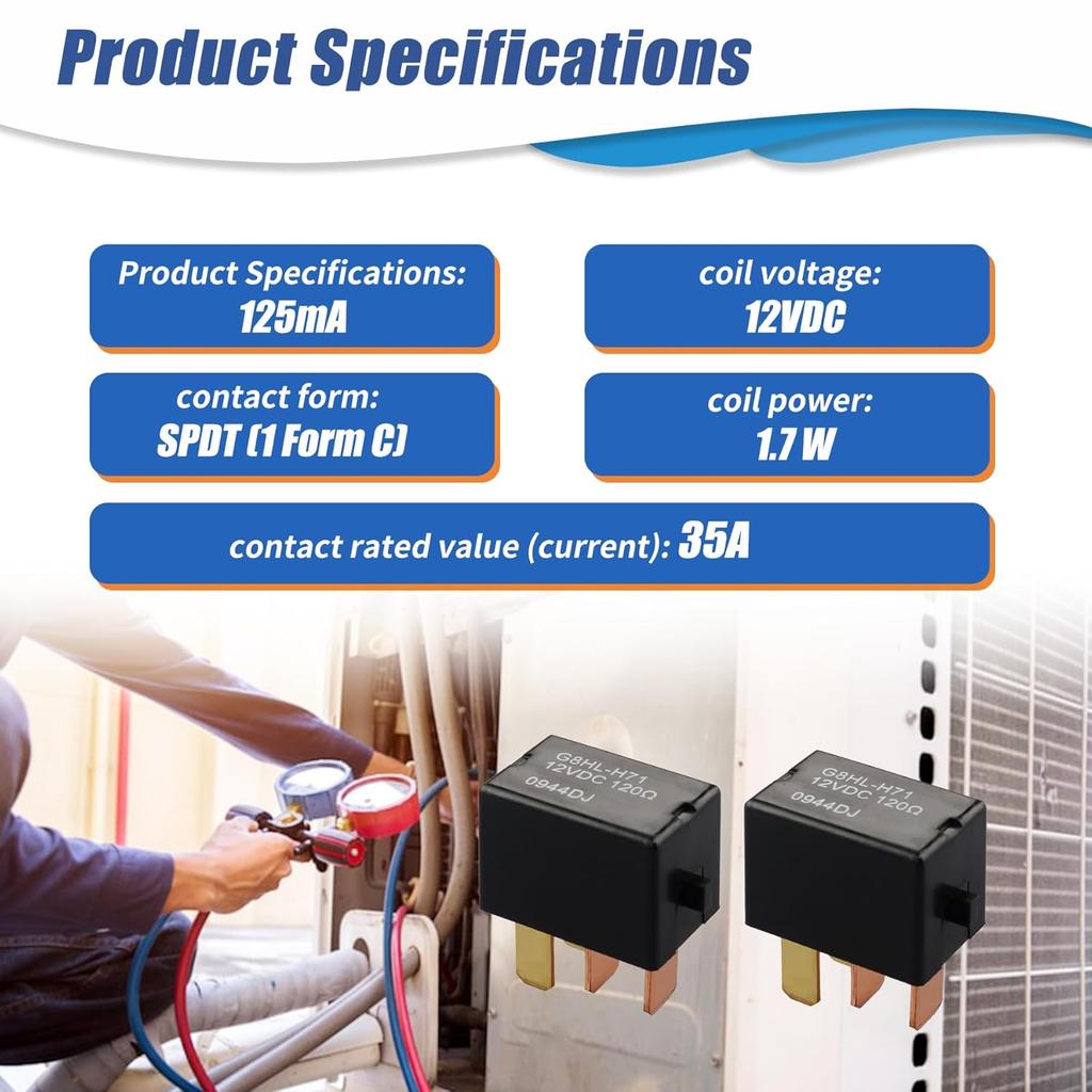 2 Pack G8HL-H71 AC Starter Relay 39794-SDA-A05 39794-SDA-A03 for 2003-2014 Accord 2006-2014 Civic Crosstour CR-V CR-Z Element ight Odyssey Pilot TL