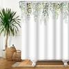 Watercolor Green Leaf Shower Curtain for Bathroom Vines Plant Nordic Minimalist Polyester Botanic Curtain for Home Hotel 180x240