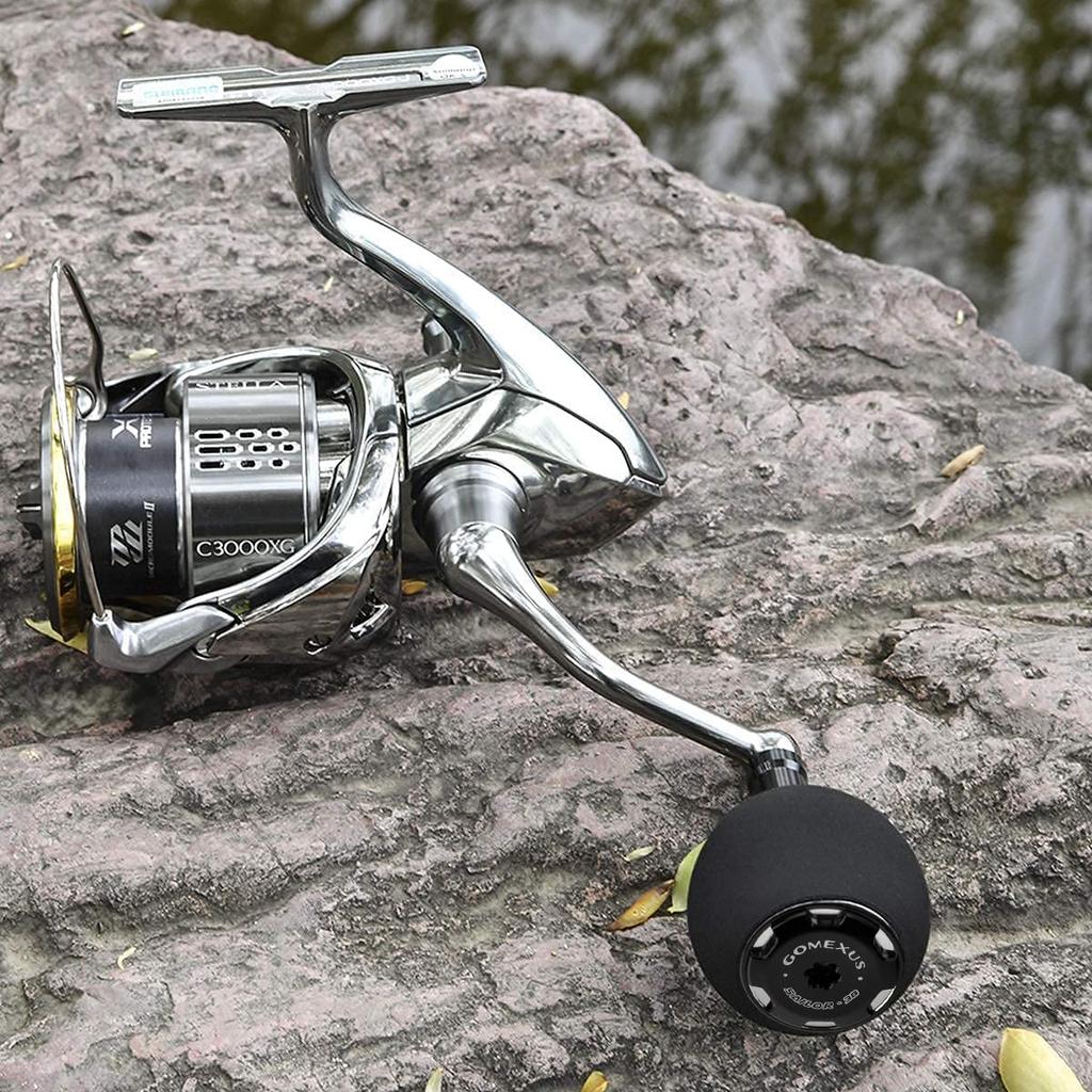 Gomexus E38 Reel Handle EVA Round Replacement Handle for Daiwa Type S and Shimano Type A Spinning Reels and Baitcasting for Sea Boat and Lure Fishing