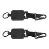2 PCS Easy Pull Buckle Keychain Olecranon Buckle Stretchable Quick Release Buckle Key Ring for Bag Pants Black